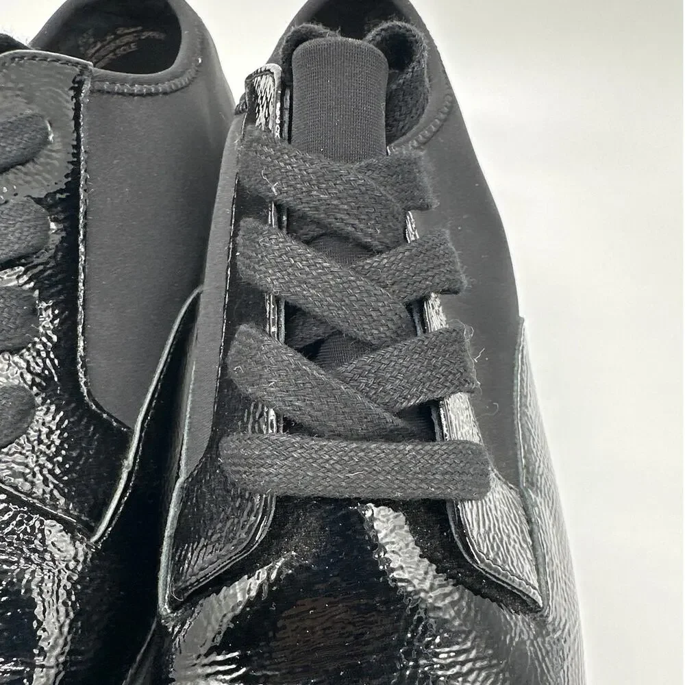 Donald Pliner Elee Lug Sole Platform Oxford Shoes Lace Up Black Leather Sz 8.5